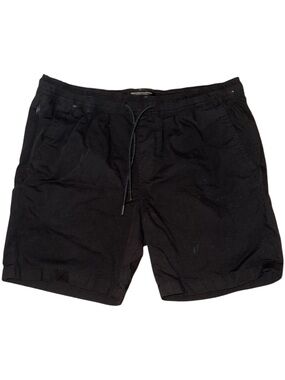 Denim & Flower Black Athletic Drawstring Shorts